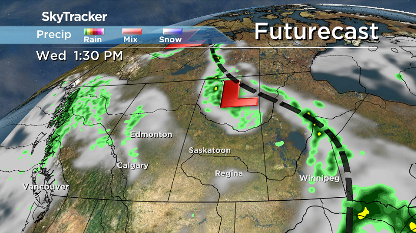 System slides north Wednesday and moves the rain out of the region.