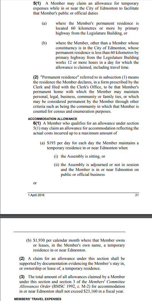 What are the rules surrounding Alberta politicians’ living allowances? - image