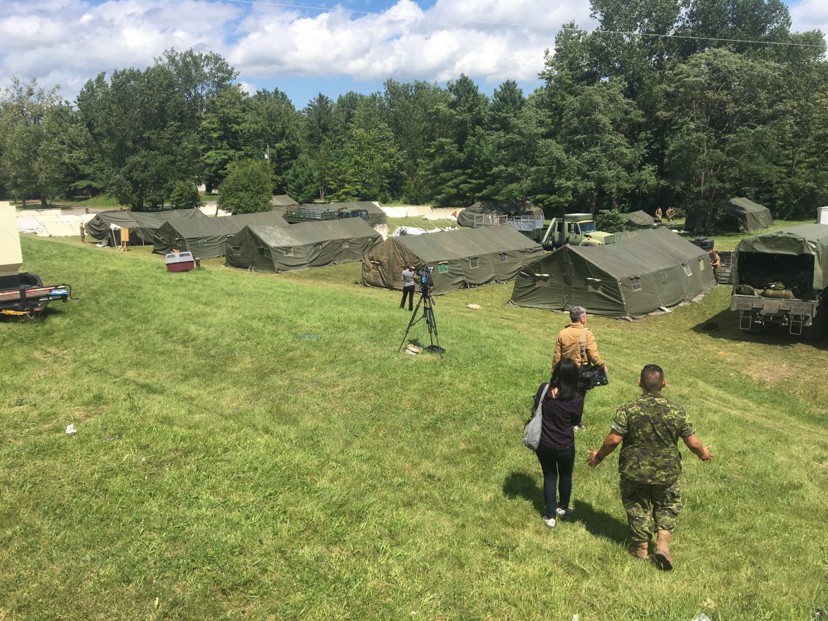 The Canadian Army is setting up camp at the Lacolle Canada-U.S. border to welcome asylum seekers, Weds. Aug. 9, 2017.