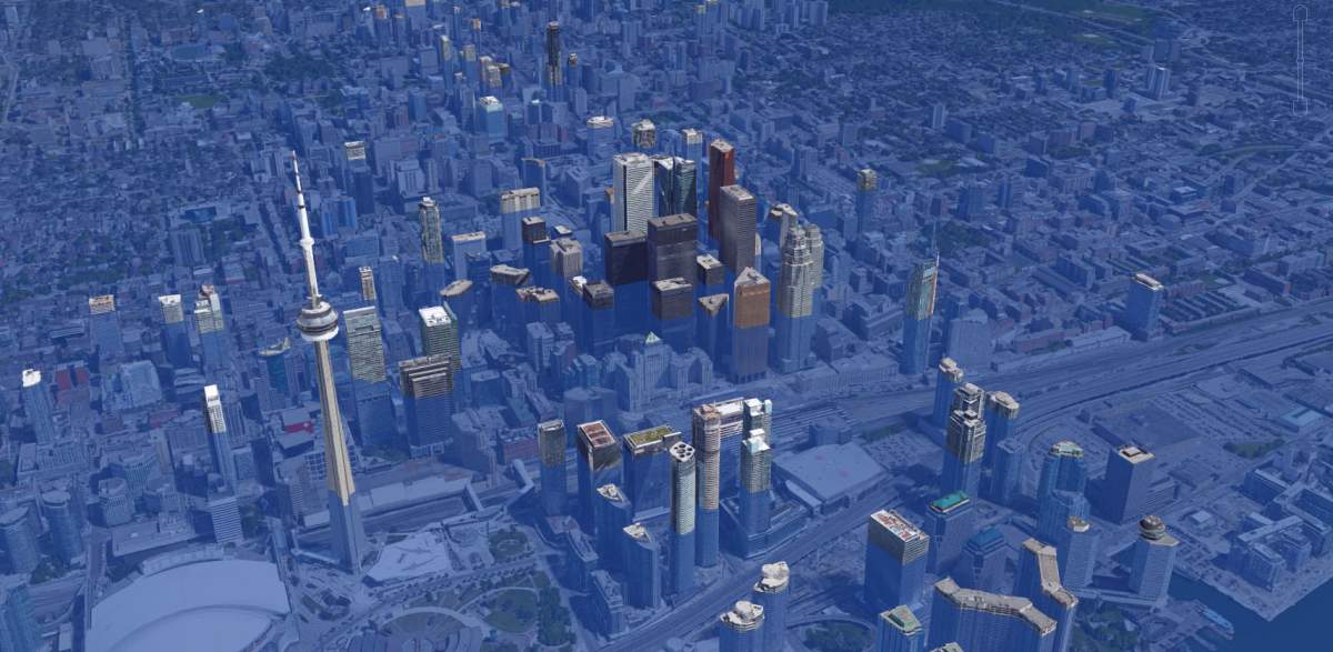 This image roughly shows what it would roughly look like the amount of rain Texas receives was dumped across Toronto.