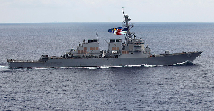 In this photo taken Aug. 13, 2011, the USS John S. McCain destroyer sails off the coast of Vietnam.