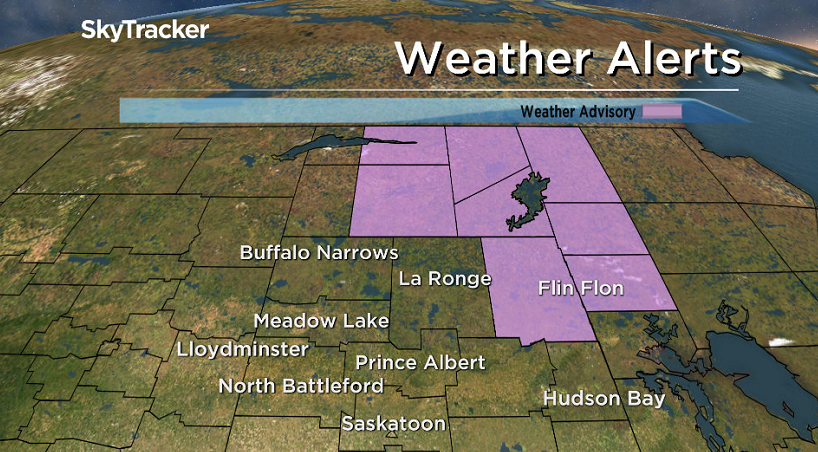 Environment Canada issued a weather advisory for possible funnel clouds in parts of northern Saskatchewan on Wednesday, August 16, 2017.