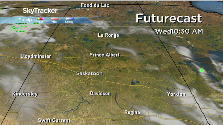 The clouds will clear on Tuesday evening, leaving sunny skies for Wednesday.
