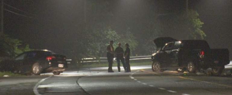 Hamilton police investigate a three vehicle crash in Ancaster.