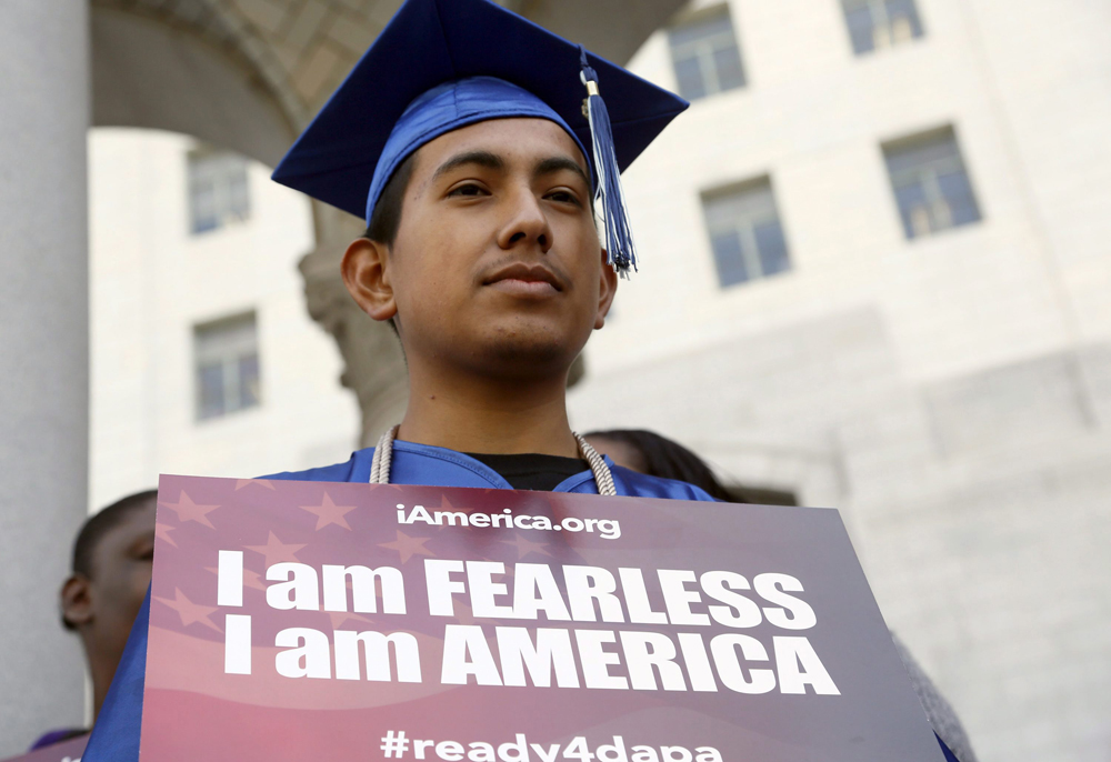Immigrant Jose Montes attends an event on Deferred Action for Childhood Arrivals in Los Angeles Tuesday, Feb. 17, 2015. 