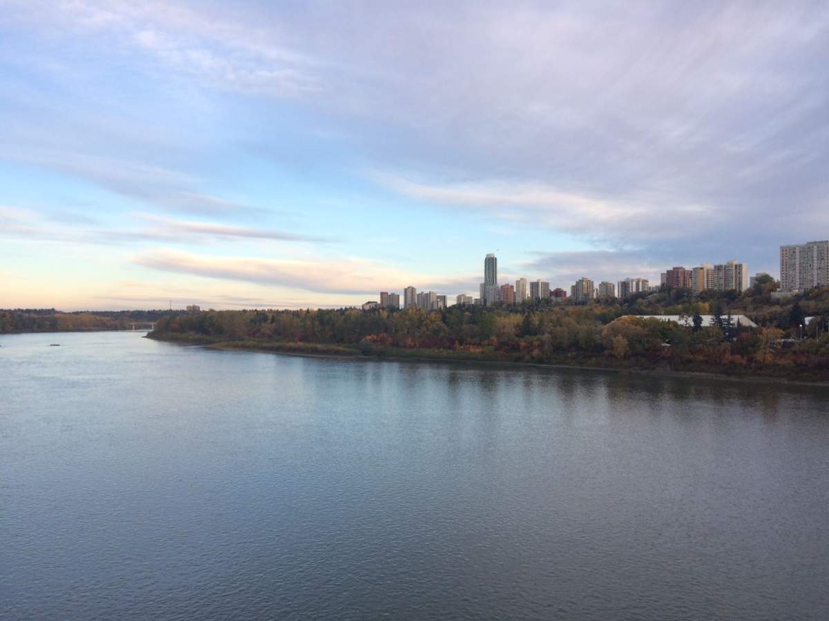 The city of Edmonton, as seen from across the North Saskatchewan River on Wednesday, Sept. 27, 2017.