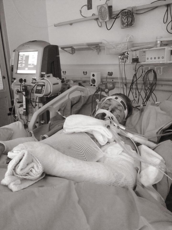 Christian Zyp in the ICU in March, 2016.