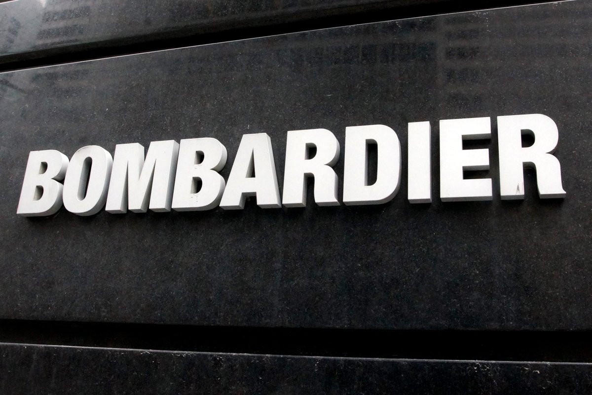 Bombardier sign in front of their headquarters in Montreal.