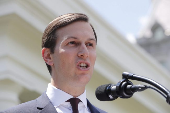 White House senior adviser Jared Kushner speaks to reporters outside the White House, July 24, 2017.