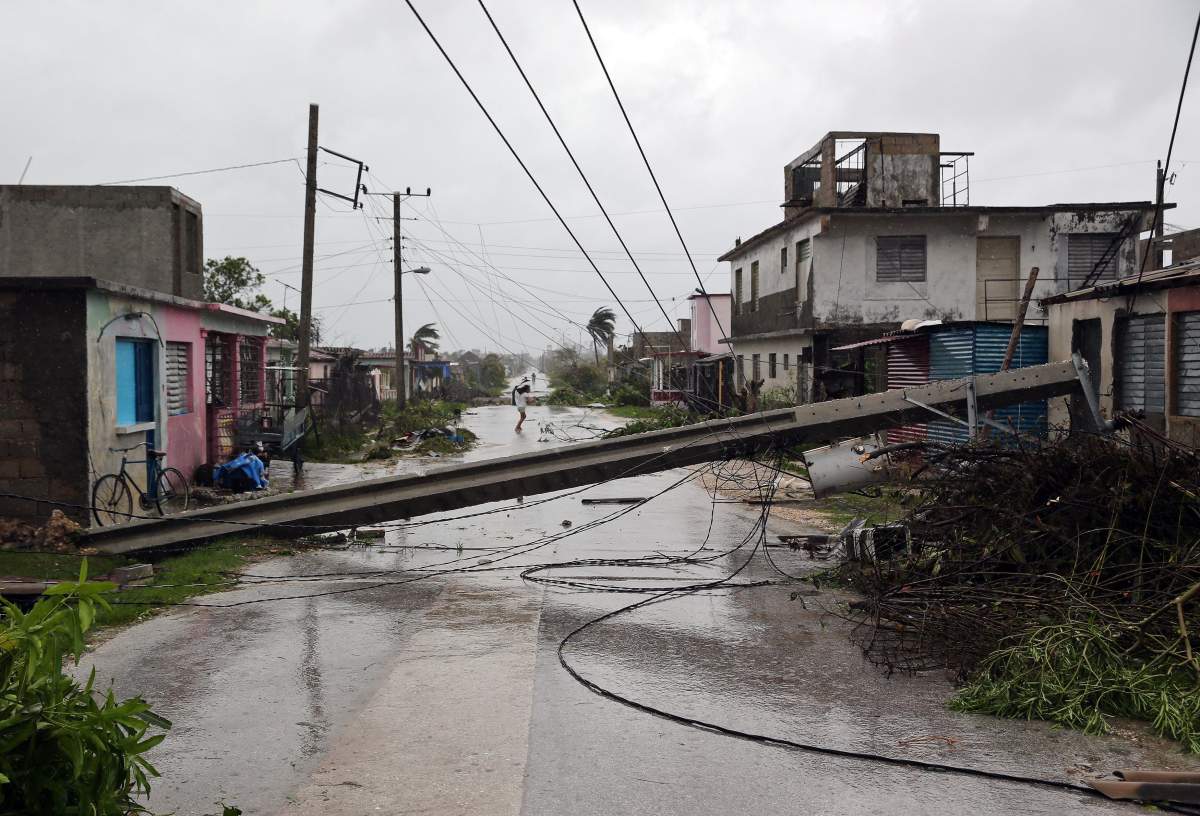 A view of a street after hurricane Irma hit Caibarien, Villa Clara, Cuba, 09 September 2017.