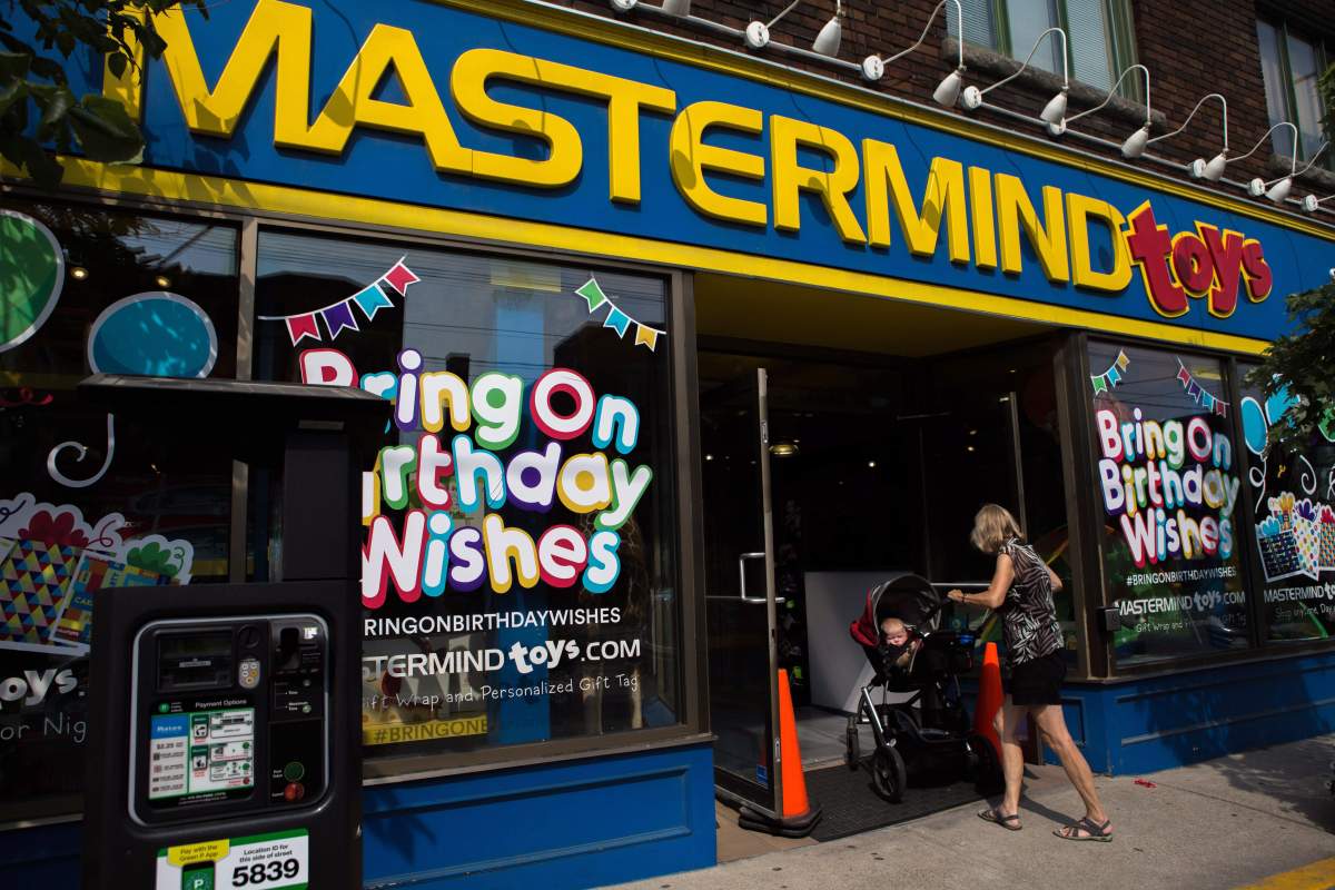 A customer walks into Mastermind Toys store on Queen St. East in Toronto on Tuesday, September 19, 2017. Mastermind Toys is shrugging off the challenges that have beset the retail sector with plans to open more stores this year. 