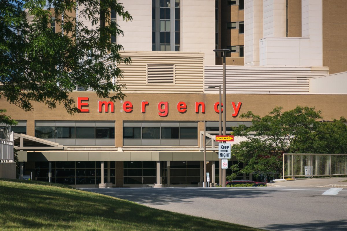 The Emergency sign at London Health Sciences Centre's Victoria Hospital, September 6, 2017. 