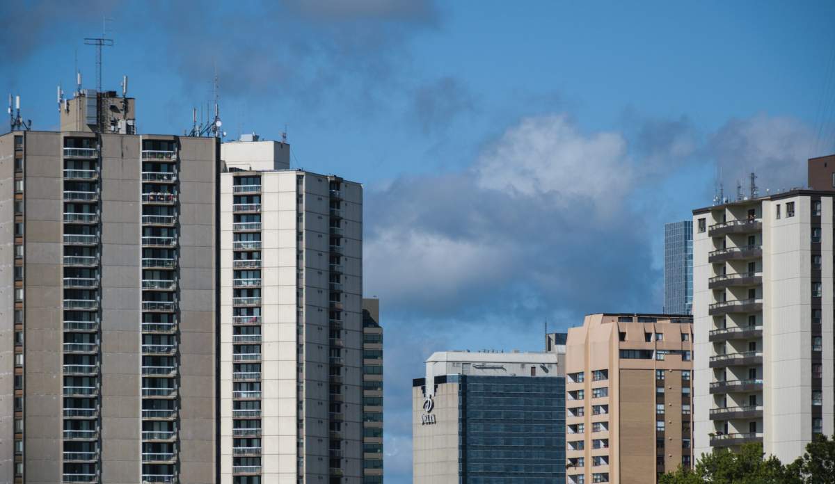 Downtown London apartments as seen from Adelaide Street overpass, September 6, 2017.