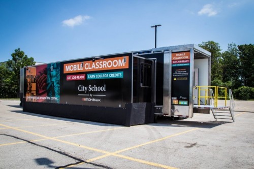 Mohawk College has created a mobile classroom that will offer college credit courses in neighbourhoods throughout the City of Hamilton.