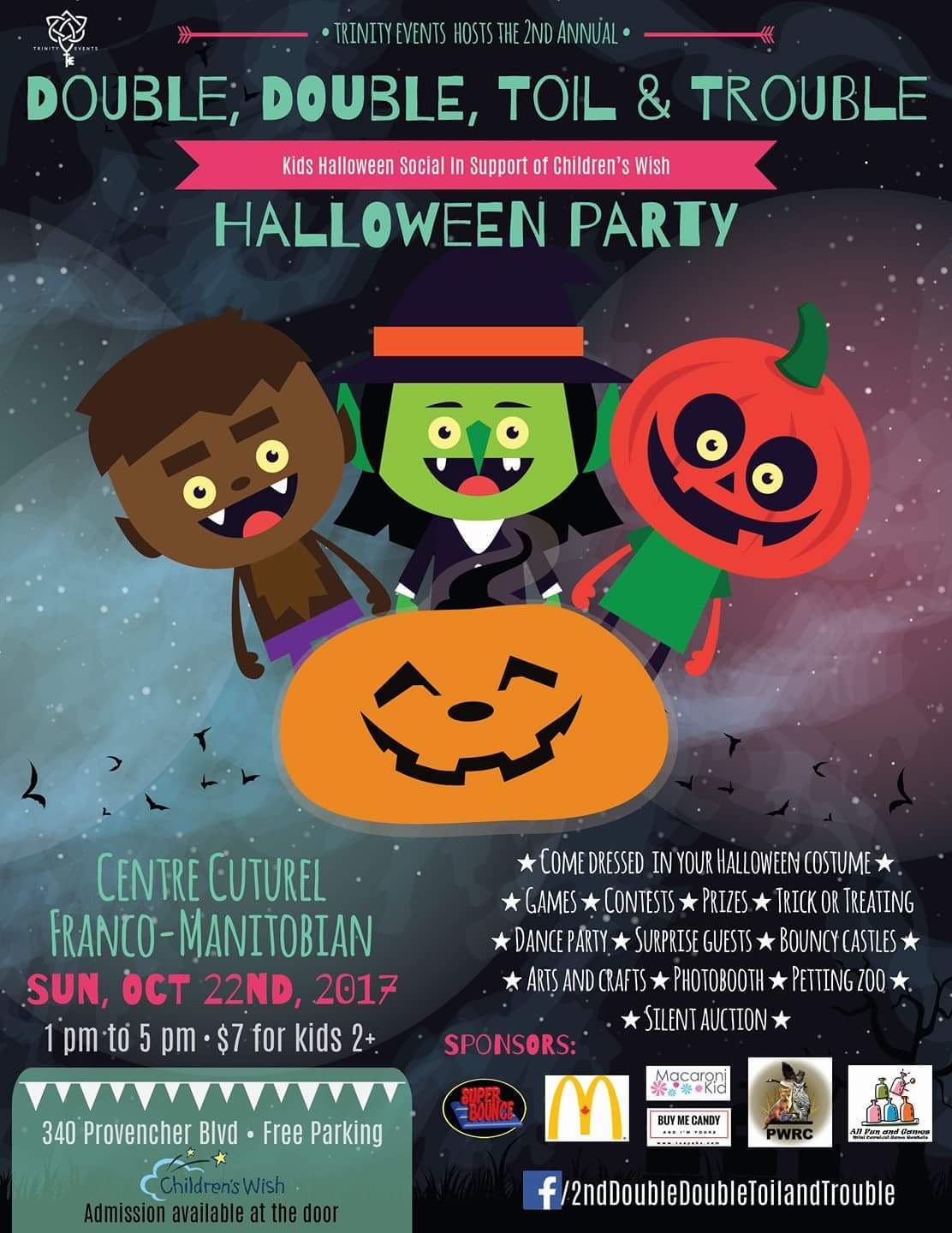 2nd Annual Double Double Toil And Trouble Kids Halloween Party - image