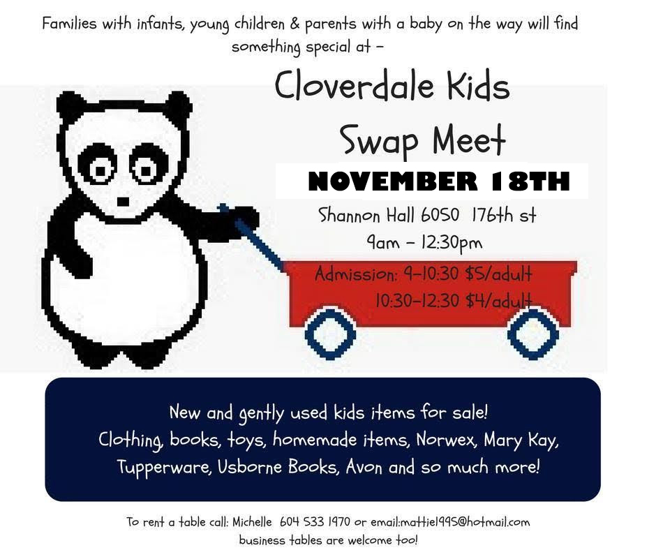 Cloverdale Kids Swap Meet November 18 – 2017 - image