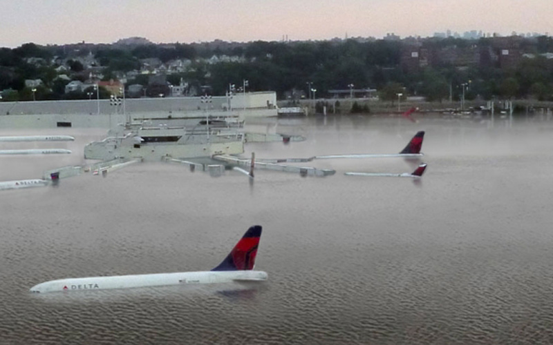  This isn't an image of a flooded airport in Houston. 