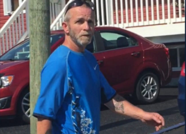 A photo of a man Newfoundland Police say stole a chicken by shoving it down his pants.