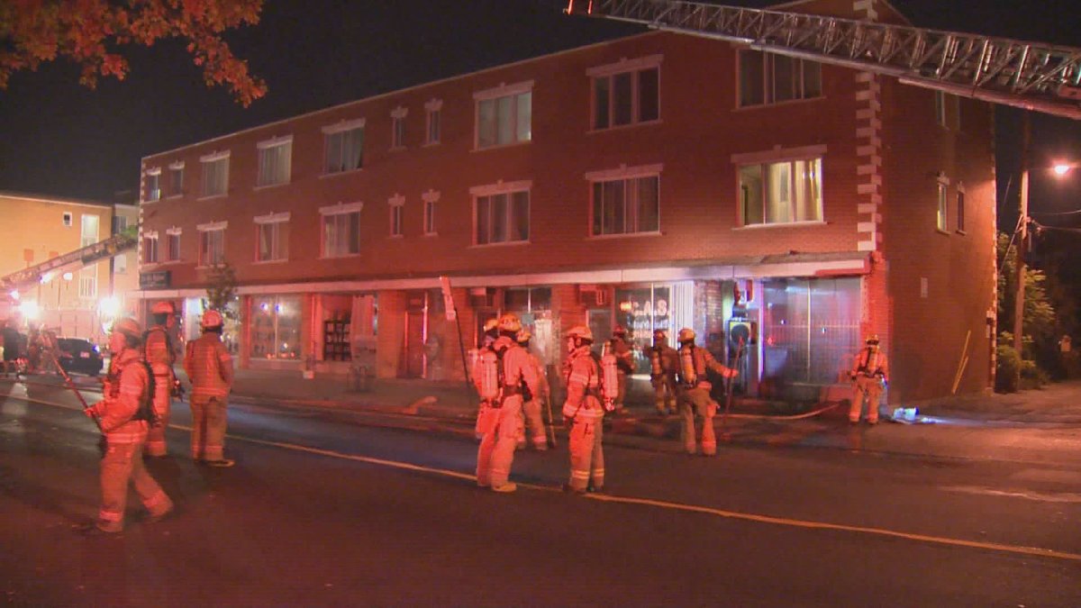 Montreal police say a vacant business in Rosemont-La-Petite-Patrie was the target of an arson attack, September 27, 2017.