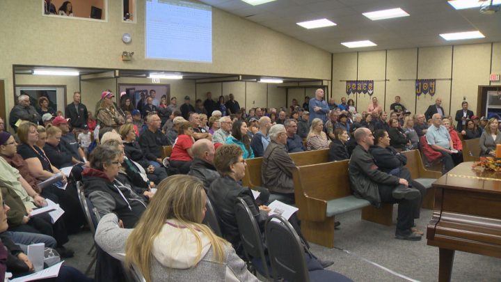 Hundreds of community members came to voice their concerns to the Ministry of Highways about blocked access to Main Street from the TransCanada highway.