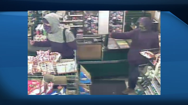 The two suspects in the Sept. 20, 2017 armed robbery of a North Battleford, Sask., business.
