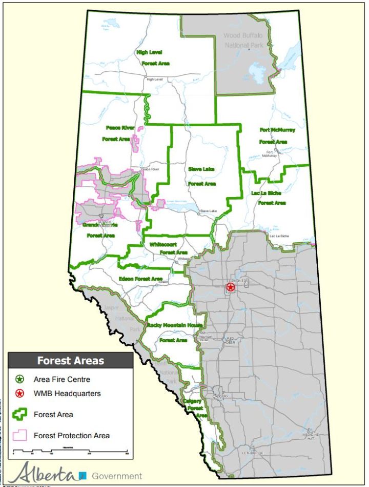 Calgary Forest Area map