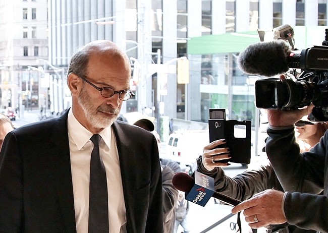 David Livingston, chief of staff to former Ontario premier Dalton McGuinty, arrives at court in Toronto on Monday, Sept. 11, 2017. 