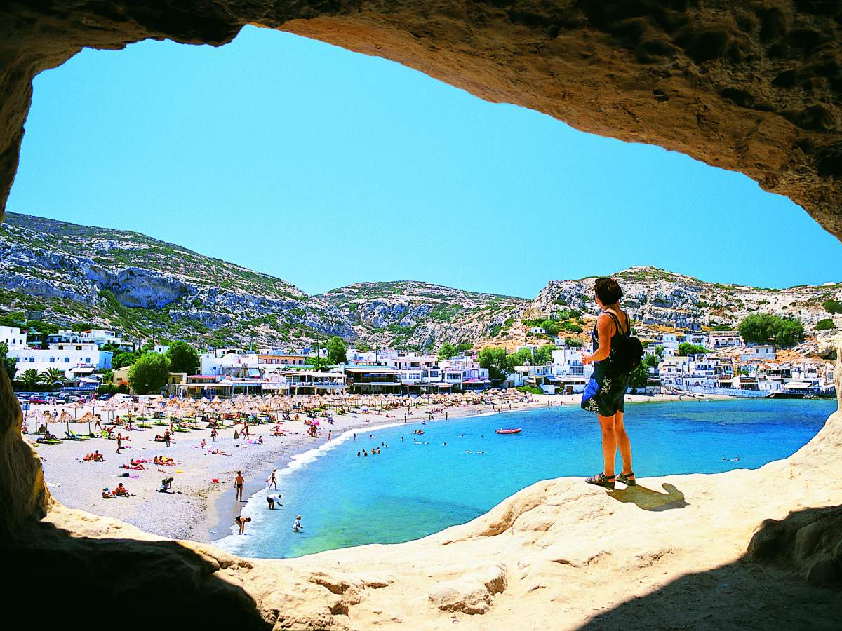 The island of Crete offers beach-friendly temperatures as early as April.