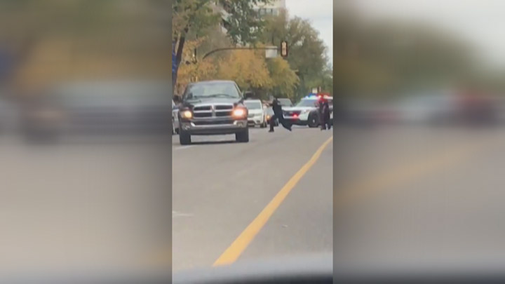 Police shoot a man in downtown Saskatoon who fired at officers and said posed a significant threat to the public.