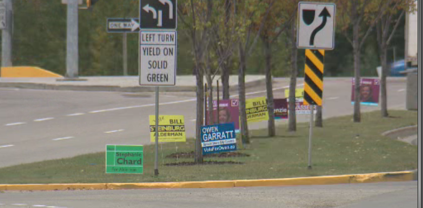 Elections signs in Spruce Grove. 