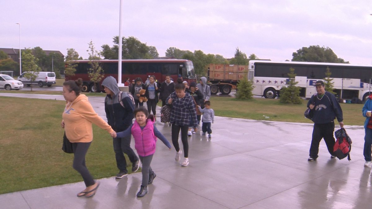 Evacuees starting to arrive to Winnipeg second temporary shelter Friday morning. 