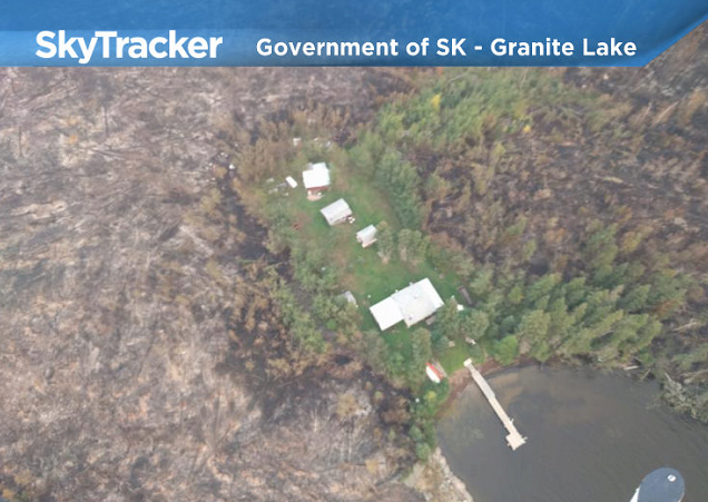 Property saved by fire on the south end of Granite Lake.