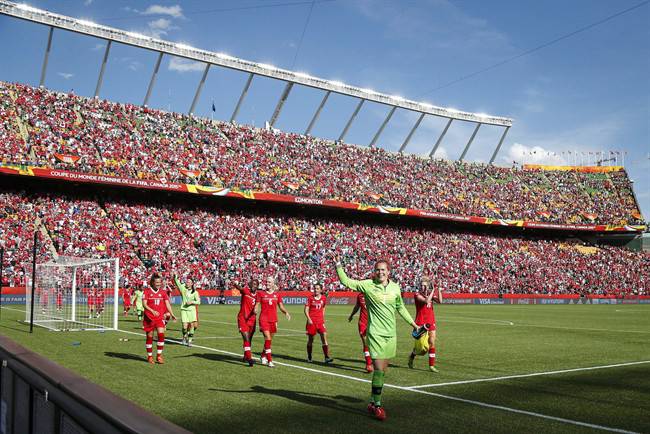 Team Canada played to sell out crowds at Commonwealth Stadium during the 2015 Women’s World Cup.