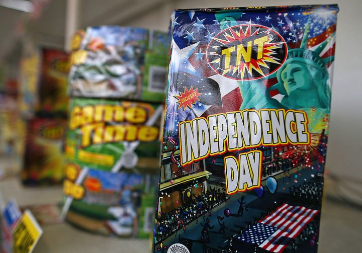 Fireworks are displayed at the Camp St. Andrews fireworks stand on July 3, 2014 in San Bruno, Calif.