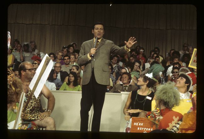 Monty Hall and contestants on the set of "Let's Make A Deal," Oct. 1, 1969.