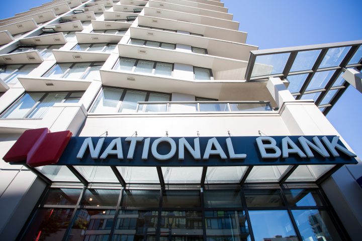 National Bank of Canada signage is displayed outside a branch in Richmond, British Columbia, Canada, on Monday, Aug. 28, 2017. 