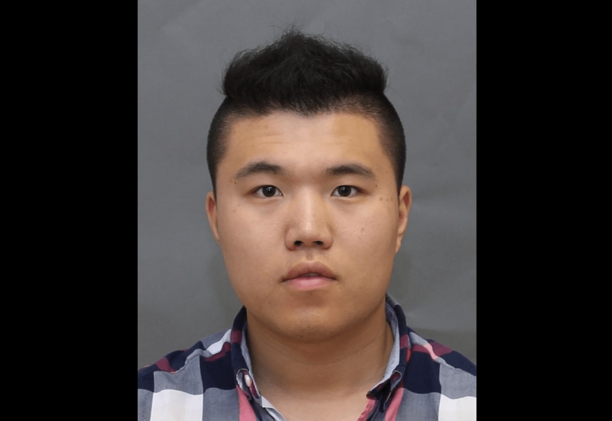 Hangfeng Zhang, 22, was arrested on Sept. 26.
