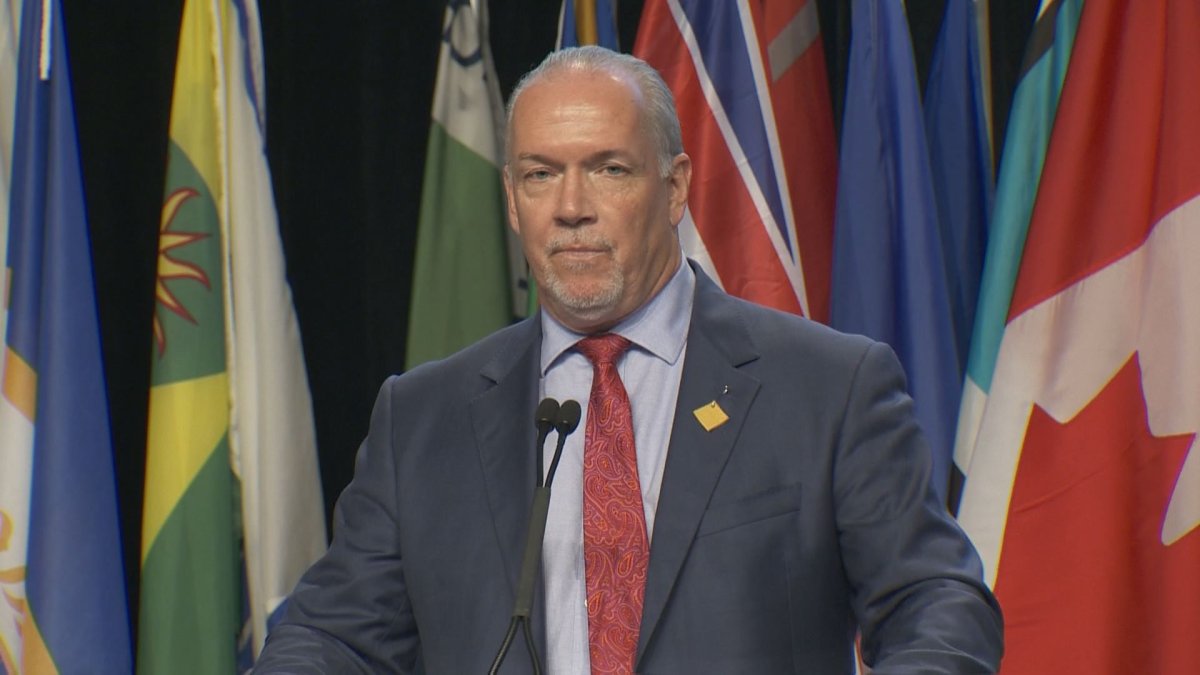 B.C. Premier John Horgan, speaking at the UBCM conference on Sept. 29, 2017.