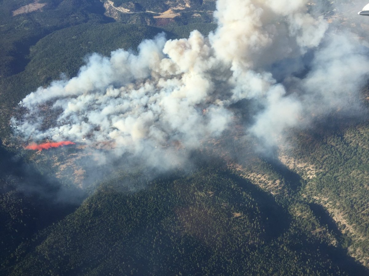 The Finlay Creek wildfire south of Peachland is estimated at 1500 hectares. 