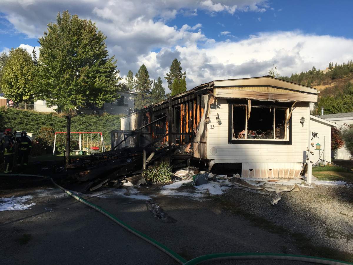 A fire Saturday has caused extensive damage to a West Kelowna mobile home. 