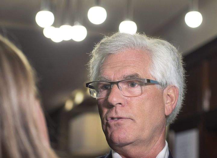 Natural Resources Minister Jim Carr fields questions as the Liberal cabinet meets in St. John's, N.L. on Tuesday, Sept. 12, 2017. 