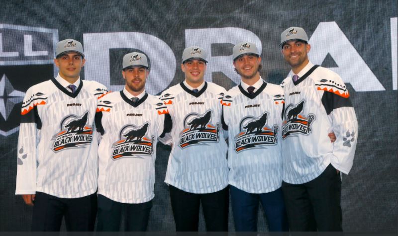 Guelph's Anthony Joaquim (center) showed among rest of Black Wolves Draft Class of 2017.