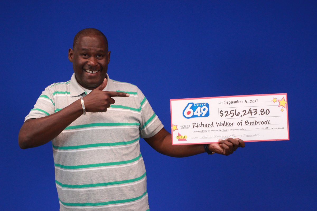 Richard Walker of Binbrook won the second prize in the September 2 Lotto 6/49 draw.
