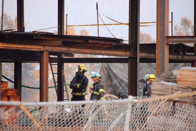 Crews responded to the blaze at around 5:30 p.m. Saturday.