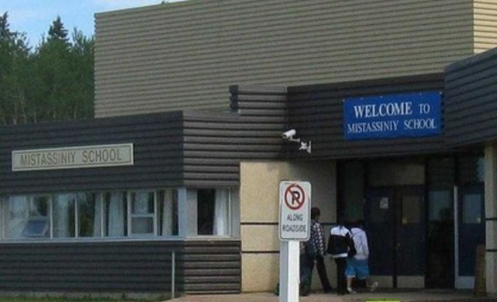 A file photo of Mistassiniy High School in Wabasca, Alta.