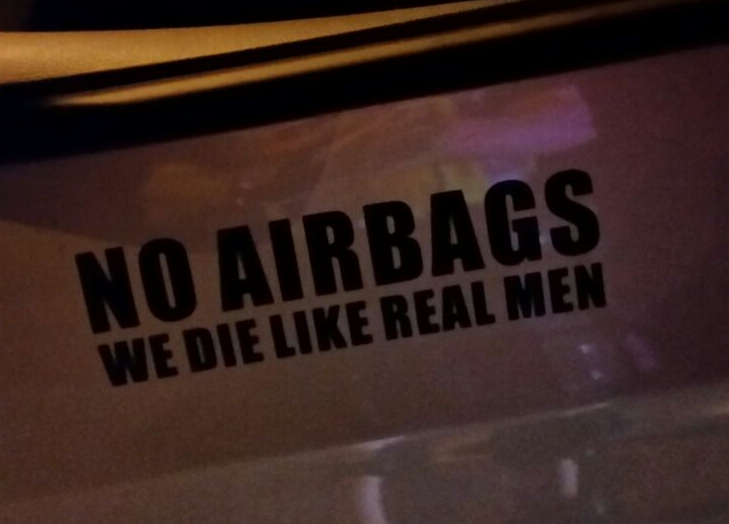 Police were shocked to see this sticker on a car when they pulled it over in West Vancouver.