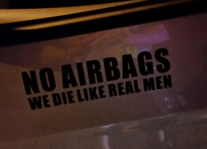 ‘No airbags, we die like real men’ driver pulled over for excessive