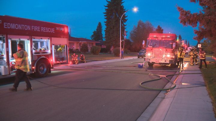 A spokesperson with Edmonton Fire Rescue Services said crews were called to a house in the area of 104 Street and 132 Avenue just after 7:30 p.m. after a neighbour smelled smoke and then saw smoke coming from a house.