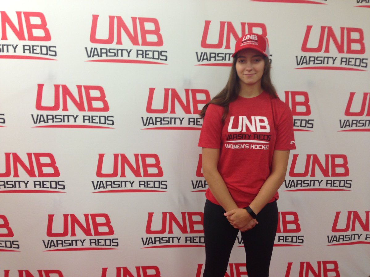 Paige Grenier is the first female hockey player to sign a U SPORTS Letter of Intent to join the reborn women's varsity hockey team at UNB for the 2018-2019 season.