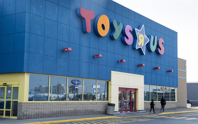 A Toys R Us store is seen Sept. 19, 2017 in Montreal.